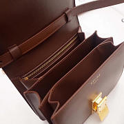 Celine Leather Classic Box Shoulder Bag Brown 16cm - 6