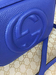 Gucci Soho Disco Leather Bag Blue Z2377 21cm - 4