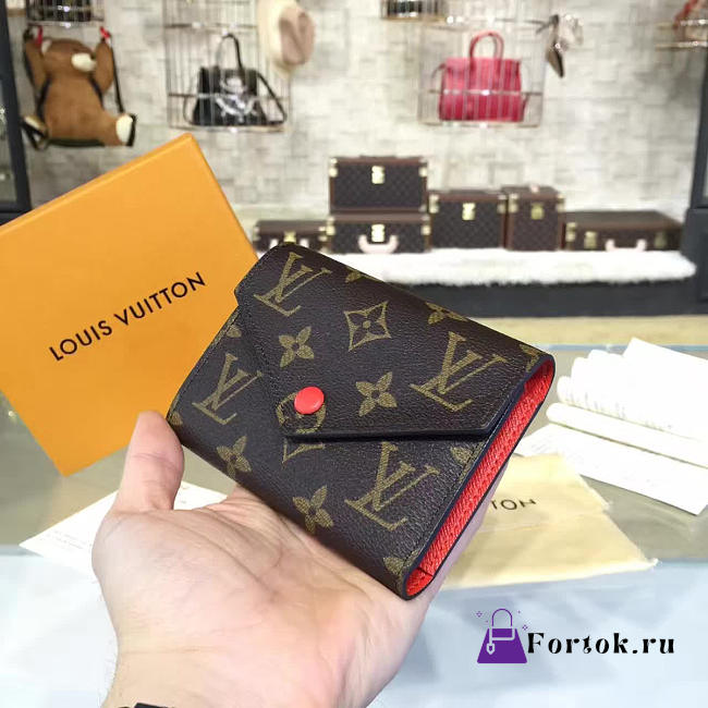 Louis Vuitton VICTORINE Wallet Red 3592 12cm - 1