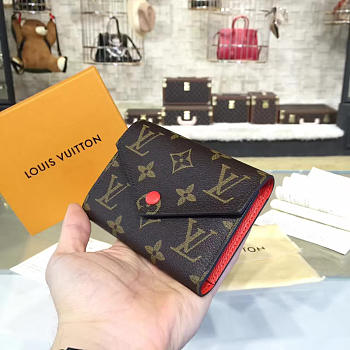 Louis Vuitton VICTORINE Wallet Red 3592 12cm