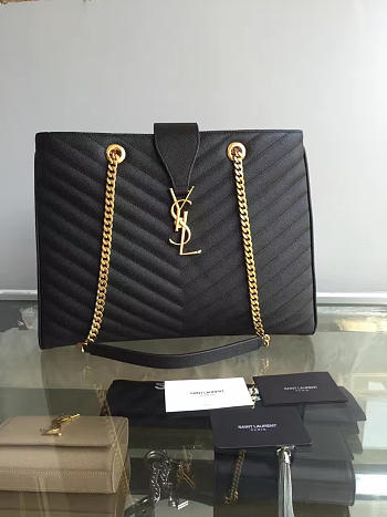 YSL Classic Shopper Grained Calfskin Black 4821 35cm 