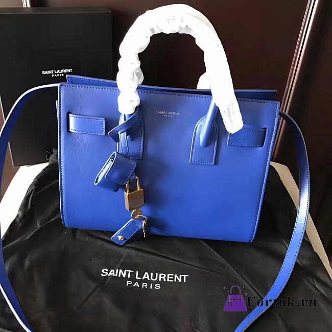 YSL Sac-De-Jour in Grained Leather Navy 4900 26cm  - 1