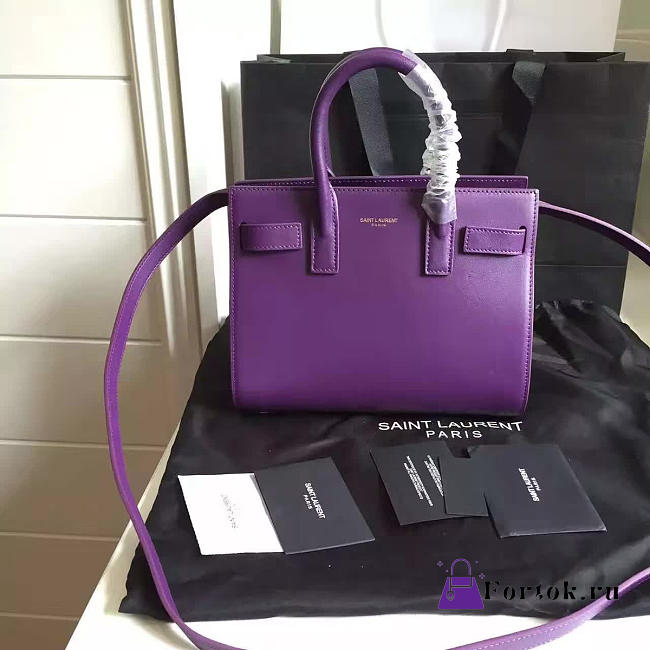 YSL Classic Sac-De-Jour Nano Purple 4905 22cm  - 1