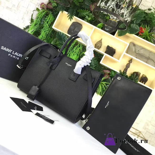 YSL Sac-De-Jour GRAINED LEATHER Black 4907 26cm  - 1