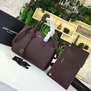 YSL Sac-De-Jour GRAINED LEATHER Purple Plum 4916 26cm  - 6