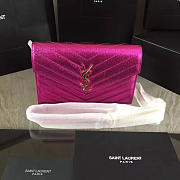 YSL Monogram Chain Wallet WOC Crinkled Metallic Pink 4938 19cm  - 1