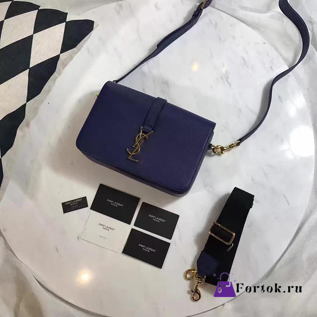 YSL CLASSIC LARGE UNIVERSITÉ BAG Dark Blue 4943 25cm  - 1