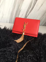 YSL MONOGRAM KATE Tassel Smooth Leather Red 4998 19cm  - 5