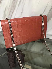 YSL MONOGRAM KATE Silver Tassel in Embossed Crocodile Shiny 5046 24cm - 2