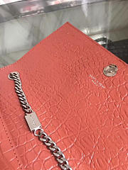 YSL MONOGRAM KATE Silver Tassel in Embossed Crocodile Shiny 5046 24cm - 4