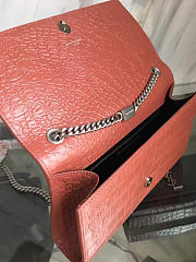 YSL MONOGRAM KATE Silver Tassel in Embossed Crocodile Shiny 5046 24cm - 5