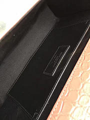 YSL MONOGRAM KATE Silver Tassel in Embossed Crocodile Shiny 5046 24cm - 6