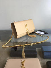YSL MONOGRAM KATE Gold Tassel Apricot leather 5062 24cm - 5