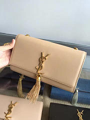 YSL MONOGRAM KATE Gold Tassel Apricot leather 5062 24cm - 4