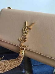 YSL MONOGRAM KATE Gold Tassel Apricot leather 5062 24cm - 3