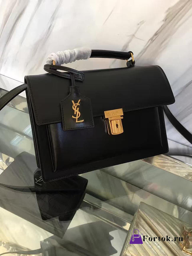 YSL Saint Laurent Medium High School Satchel Bag Black 5114 22cm - 1