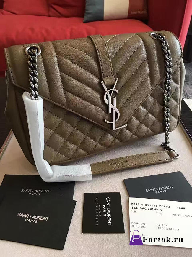 YSL ENVELOP Satchel Brown 5123 24cm - 1