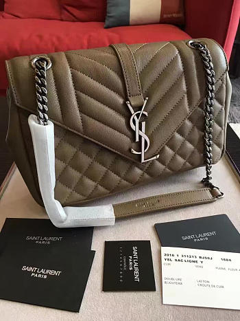 YSL ENVELOP Satchel Brown 5123 24cm