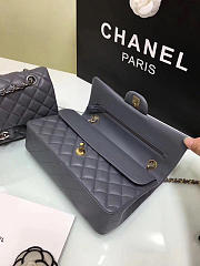 CHANEL Lambskin Leather Flap Bag Gold/Silver Grey 25cm - 2