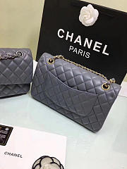 CHANEL Lambskin Leather Flap Bag Gold/Silver Grey 25cm - 3