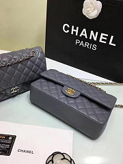 CHANEL Lambskin Leather Flap Bag Gold/Silver Grey 25cm - 6
