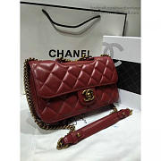 Chanel Quilted Calfskin Perfect Edge Bag Red Gold A14041 21cm - 4