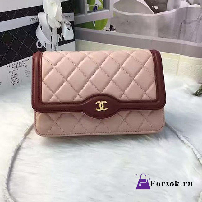 Chanel Lambskin Mini Chain WALLET Light Pink A81023 19.5cm - 1