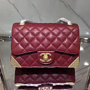 Chanel Quilted Calfskin Small Flap Bag Burgundy A98256 20cm - 1