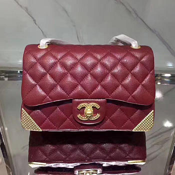 Chanel Quilted Calfskin Small Flap Bag Burgundy A98256 20cm