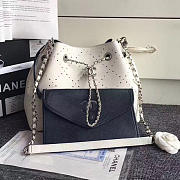 Chanel Perforated Drawstring Bucket Bag White A93596 29cm - 1