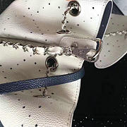 Chanel Perforated Drawstring Bucket Bag White A93596 29cm - 3