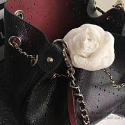 Chanel Perforated Drawstring Bucket Bag Black A93596 29cm - 2