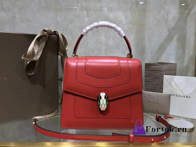 Bvlgari Serpenti Forever Calf Leather Flap Cover Handle Bag 280165 - 1