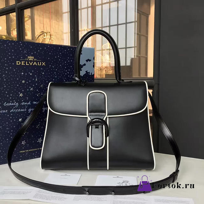 Delvaux MM Brillant Satchel Smooth Leather Black 1466 28cm  - 1