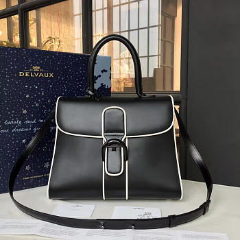 Delvaux MM Brillant Satchel Smooth Leather Black 1466 28cm 