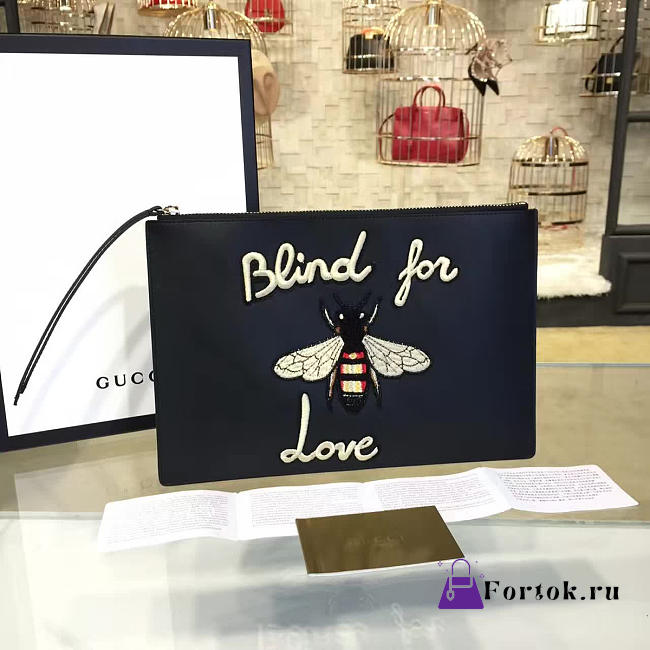 Gucci GG Leather Clutch Bag Z07 30cm  - 1