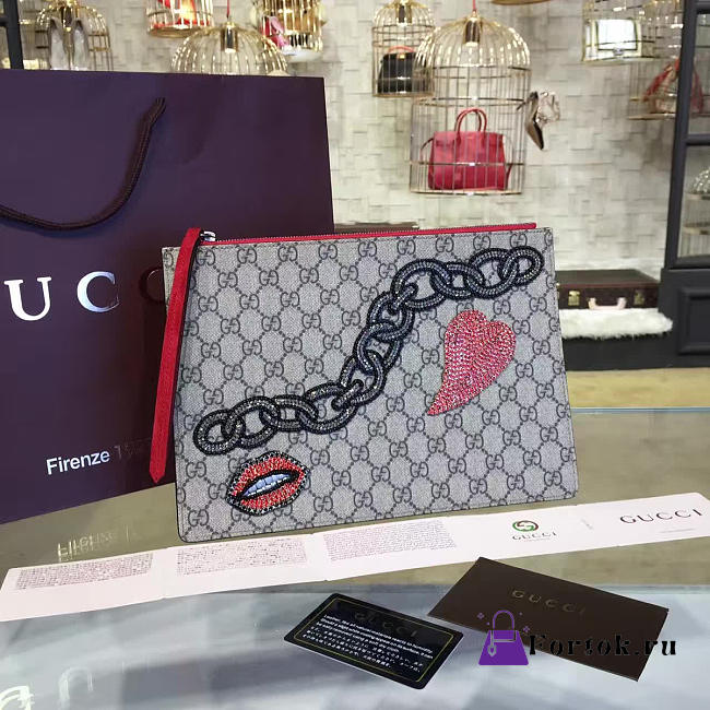 Gucci GG Leather clutch Bag Z010 30cm  - 1
