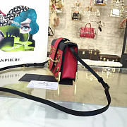 Prada Cahier leather shoulder bag Rose Red 4260 - 3