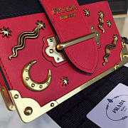 Prada Cahier leather shoulder bag Rose Red 4260 - 5
