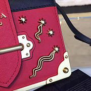Prada Cahier leather shoulder bag Rose Red 4260 - 6