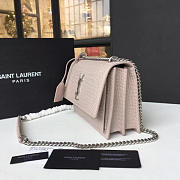 YSL SUNSET MONOGRAM MEDIUM CROCODILE EMBOSSED SHINY 4727 22cm  - 3