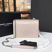 YSL SUNSET MONOGRAM MEDIUM CROCODILE EMBOSSED SHINY 4727 22cm  - 4