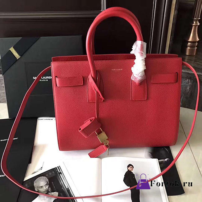 YSL Classic Sac-De-Jour Red 4732 32cm - 1