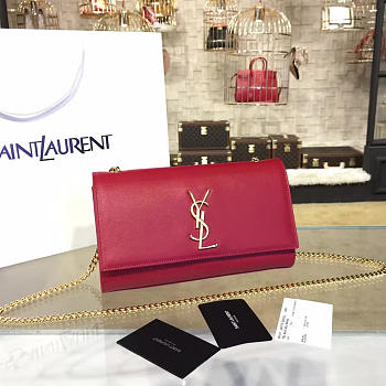 YSL MONOGRAM KATE SMOOTH LEATHER Red 4751 24cm 