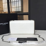 YSL MONOGRAM KATE Silver Tassel Crocodile White 4760 24cm  - 4