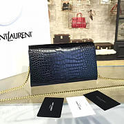 YSL MONOGRAM KATE CROCODILE EMBOSSED SHINY Black 4764 24cm  - 4