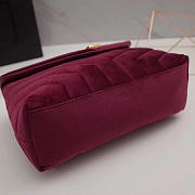 YSL LOULOU Monogram Quilted Velvet Shoulder Bag Rose Red 4809 25cm - 6