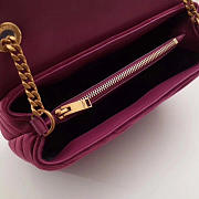 YSL LOULOU Monogram Quilted Velvet Shoulder Bag Rose Red 4809 25cm - 2