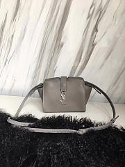 YSL Toy Cabas Crossbody Leather Bag Gray 4842 16cm  - 1