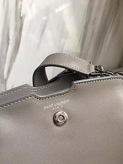 YSL Toy Cabas Crossbody Leather Bag Gray 4842 16cm  - 4